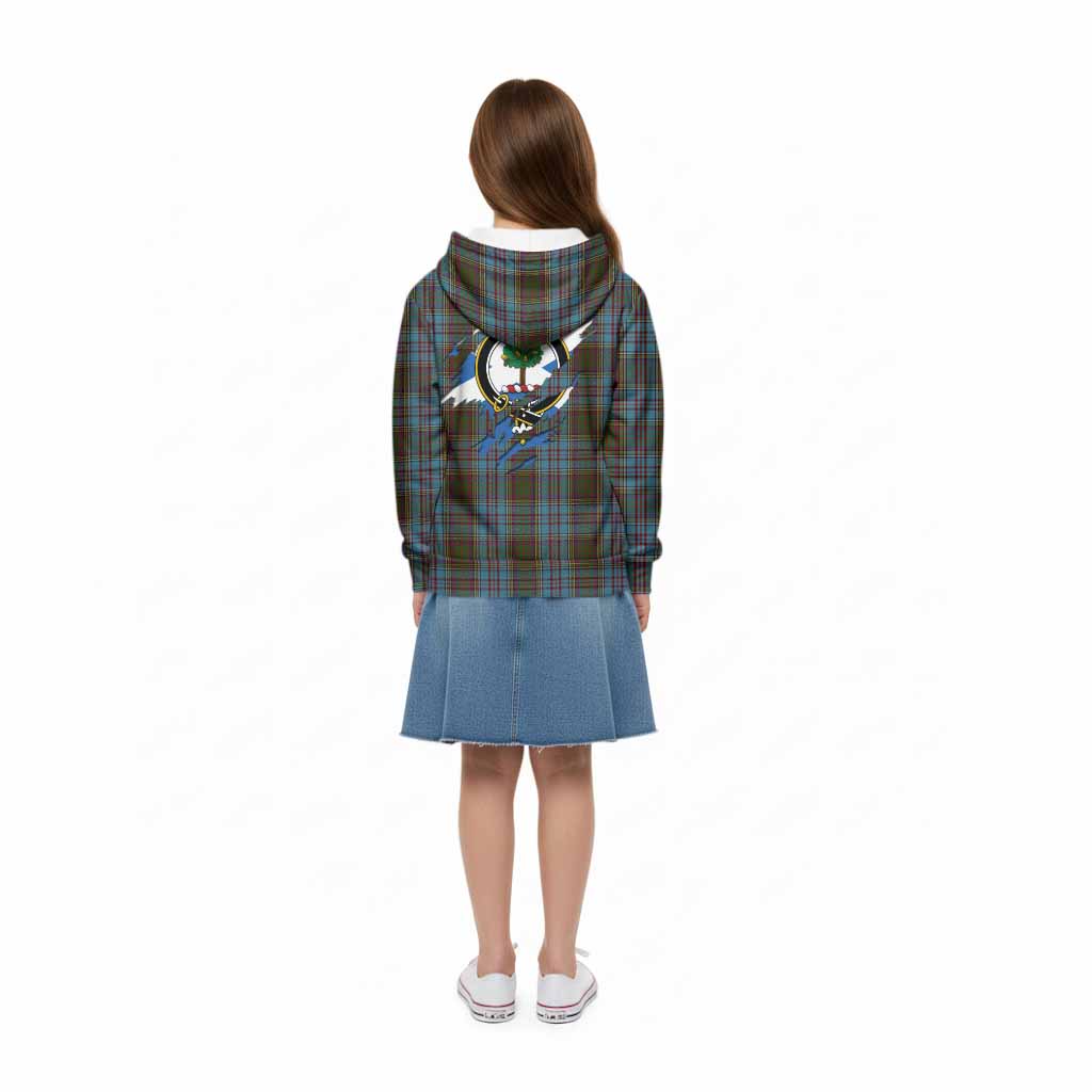Anderson Clan Crest In Me Tartan Kid Hoodie Scotland Flag Style