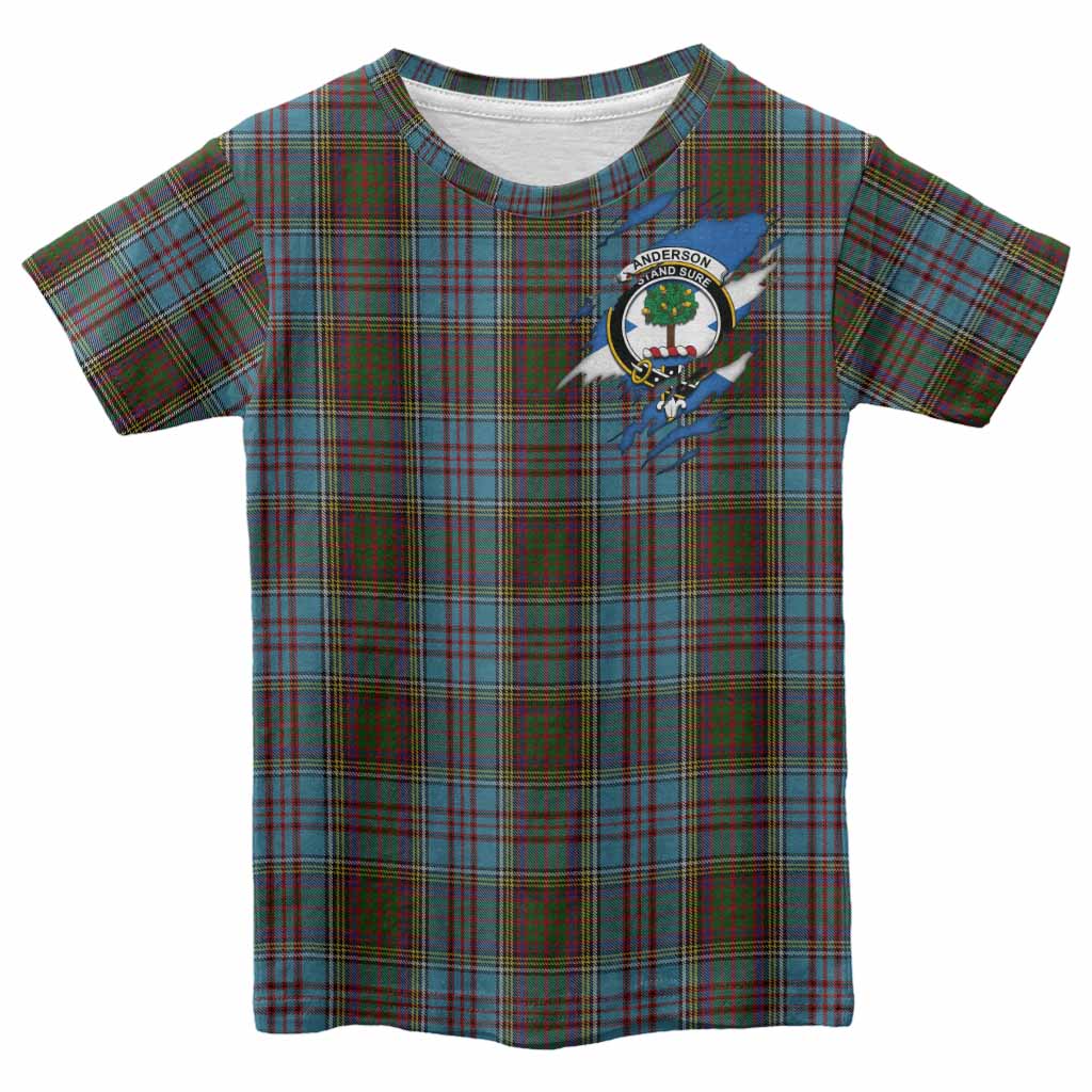 Anderson Clan Crest In Me Tartan Kid T-shirt Scotland Flag Style