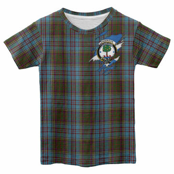 Anderson Clan Crest In Me Tartan Kid T-shirt Scotland Flag Style