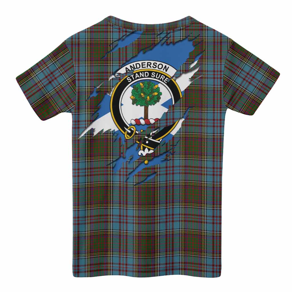 Anderson Clan Crest In Me Tartan Kid T-shirt Scotland Flag Style