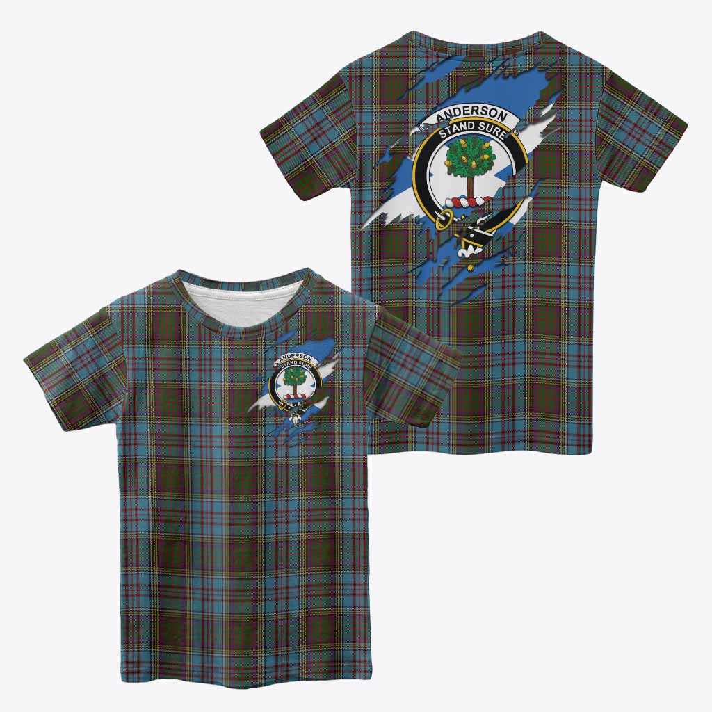 Anderson Clan Crest In Me Tartan Kid T-shirt Scotland Flag Style