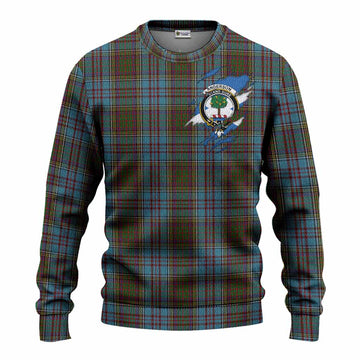 Anderson Clan Crest In Me Tartan Knitted Sweater Scotland Flag Style