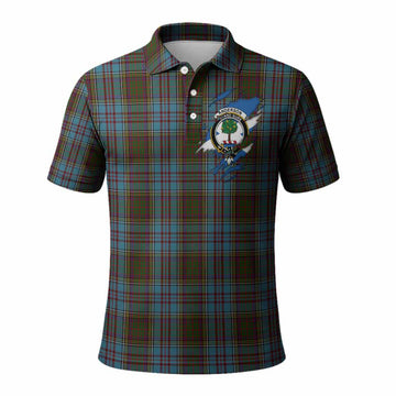Anderson Clan Crest In Me Tartan Polo Shirt Scotland Flag Style