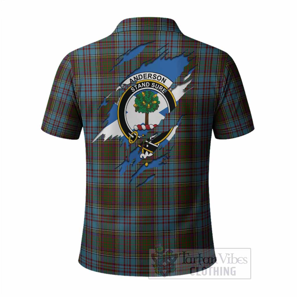 Anderson Clan Crest In Me Tartan Polo Shirt Scotland Flag Style