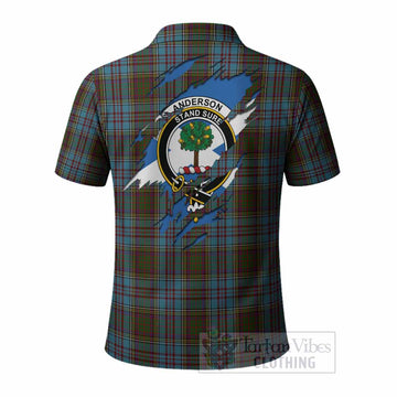 Anderson Clan Crest In Me Tartan Polo Shirt Scotland Flag Style