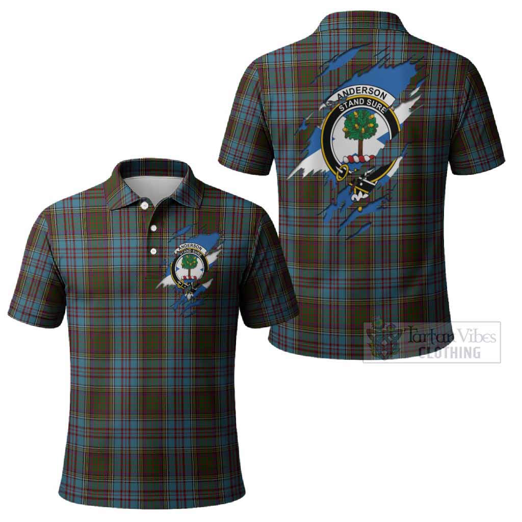 Anderson Clan Crest In Me Tartan Polo Shirt Scotland Flag Style