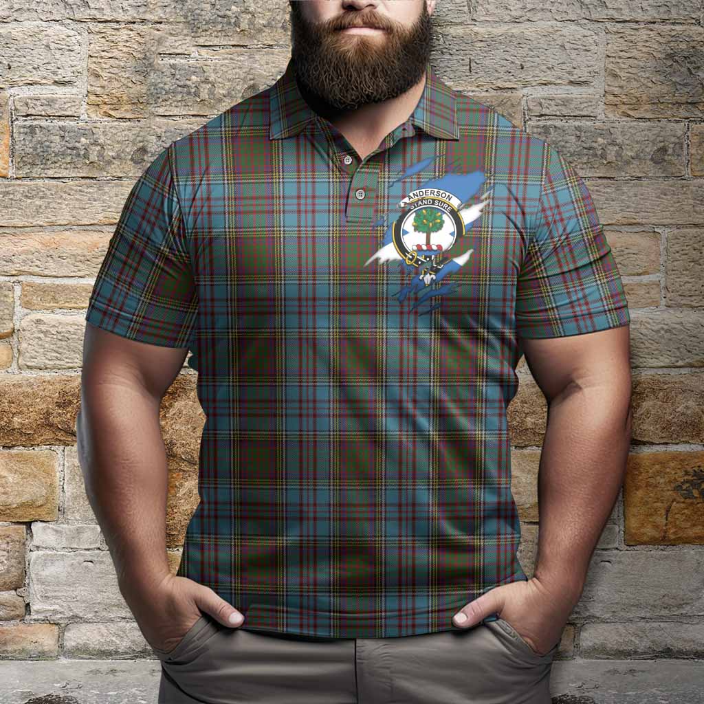Anderson Clan Crest In Me Tartan Polo Shirt Scotland Flag Style