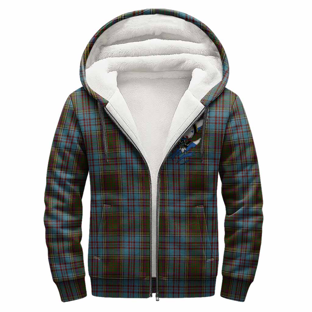 Anderson Clan Crest In Me Tartan Sherpa Hoodie Scotland Flag Style