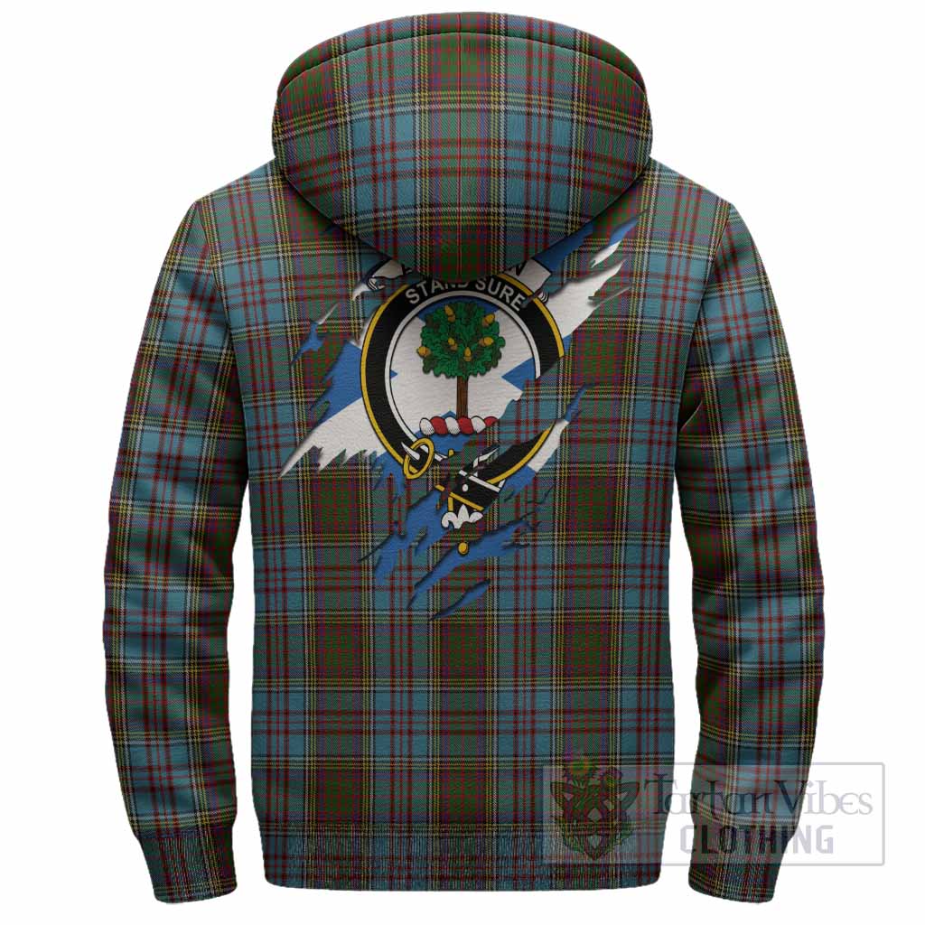 Anderson Clan Crest In Me Tartan Sherpa Hoodie Scotland Flag Style