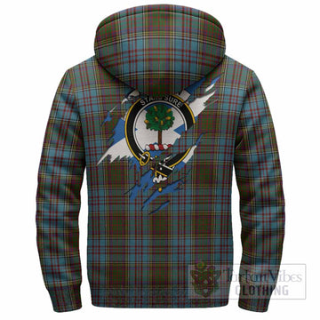 Anderson Clan Crest In Me Tartan Sherpa Hoodie Scotland Flag Style
