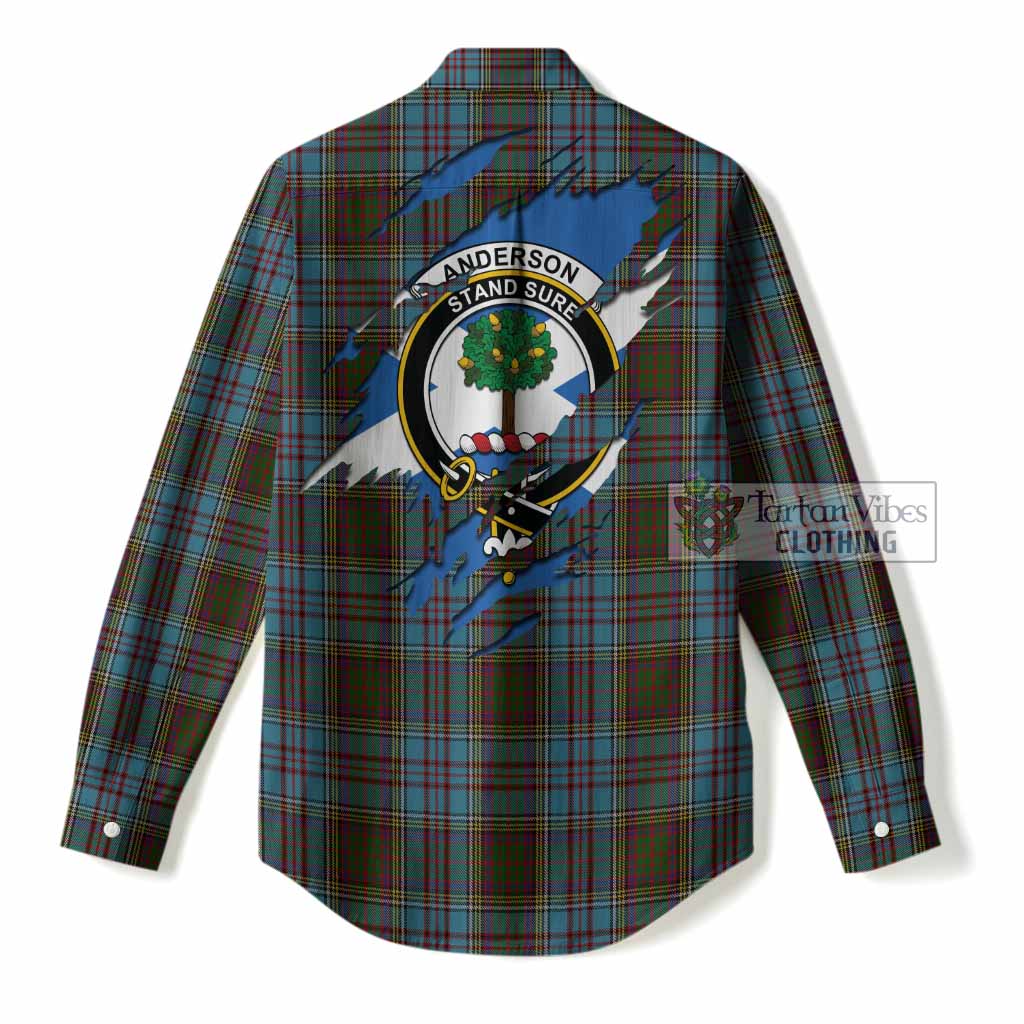 Anderson Clan Crest In Me Tartan Women Casual Shirt Scotland Flag Style