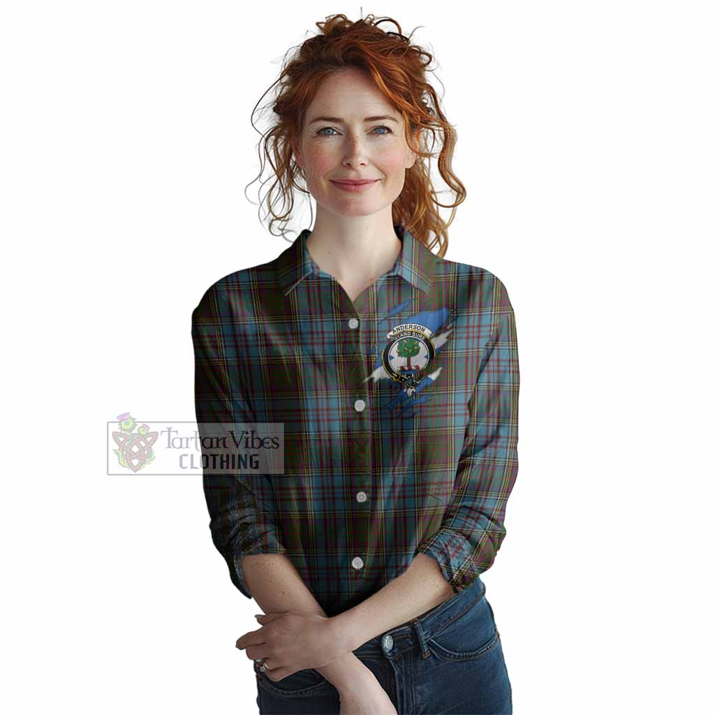 Anderson Clan Crest In Me Tartan Women Casual Shirt Scotland Flag Style