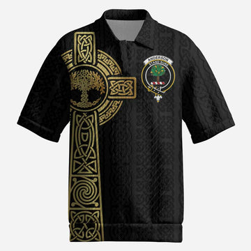 Anderson Clan Crest Men’s Polo Sweater Top with Celtic Tree of Life Inspired