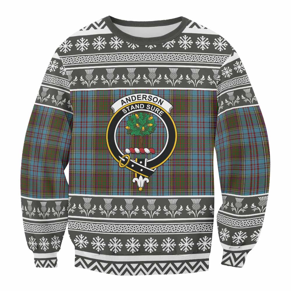 Anderson Clan Tartan Christmas Sweatshirt with Family Crest - Tartan Vibes Clothing