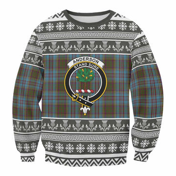 Anderson Clan Tartan Christmas Sweatshirt with Family Crest