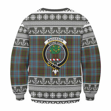Anderson Clan Tartan Christmas Sweatshirt with Family Crest