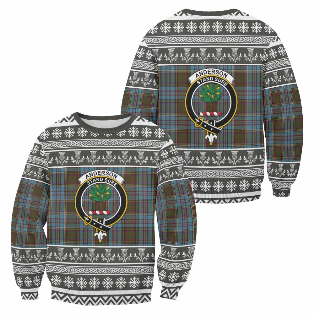 Anderson Clan Tartan Christmas Sweatshirt with Family Crest - Tartan Vibes Clothing