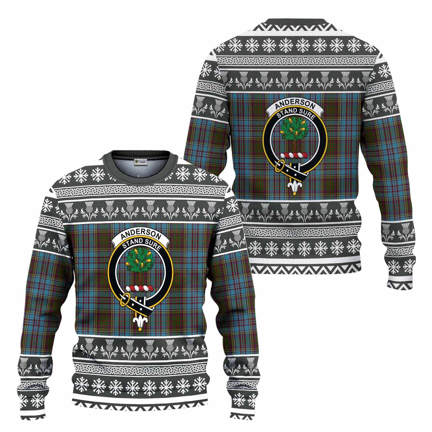 Anderson Clan Tartan Christmas Ugly Sweater with Family Crest - Tartan Vibes Clothing