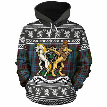 Anderson Clan Tartan Crest Christmas Cotton Hoodie Coat of Arms Funny Style