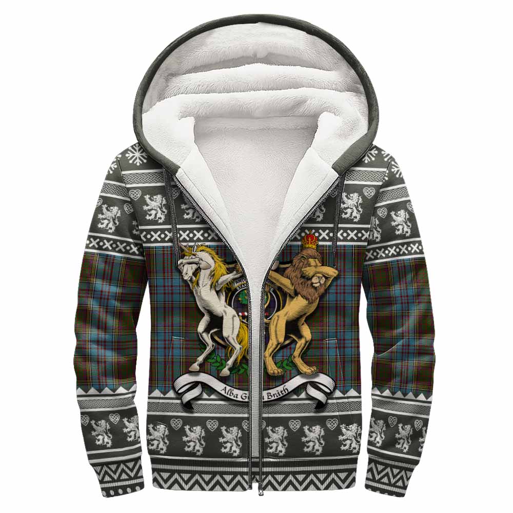 Anderson Clan Tartan Crest Christmas Fleece Hoodie Coat of Arms Funny Style - Tartan Vibes Clothing