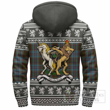 Anderson Clan Tartan Crest Christmas Fleece Hoodie Coat of Arms Funny Style