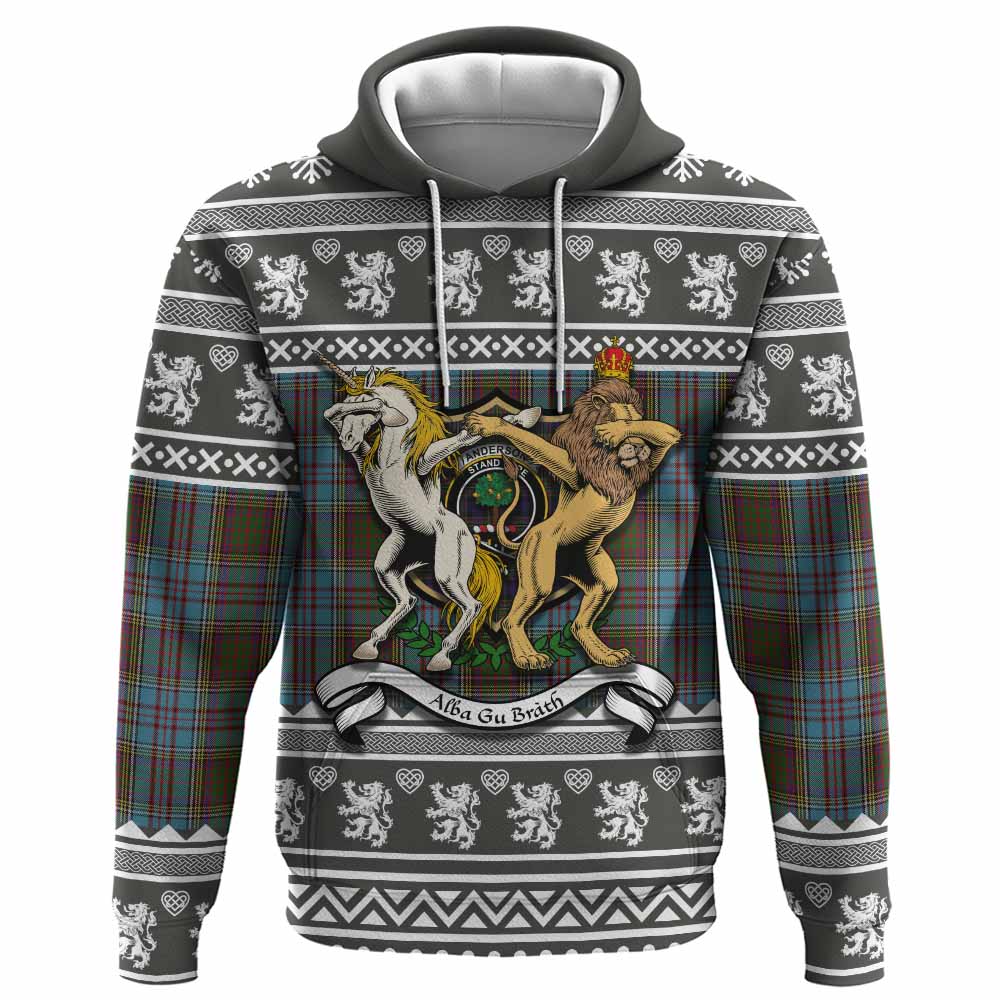 Anderson Clan Tartan Crest Christmas Hoodie Coat of Arms Funny Style - Tartan Vibes Clothing
