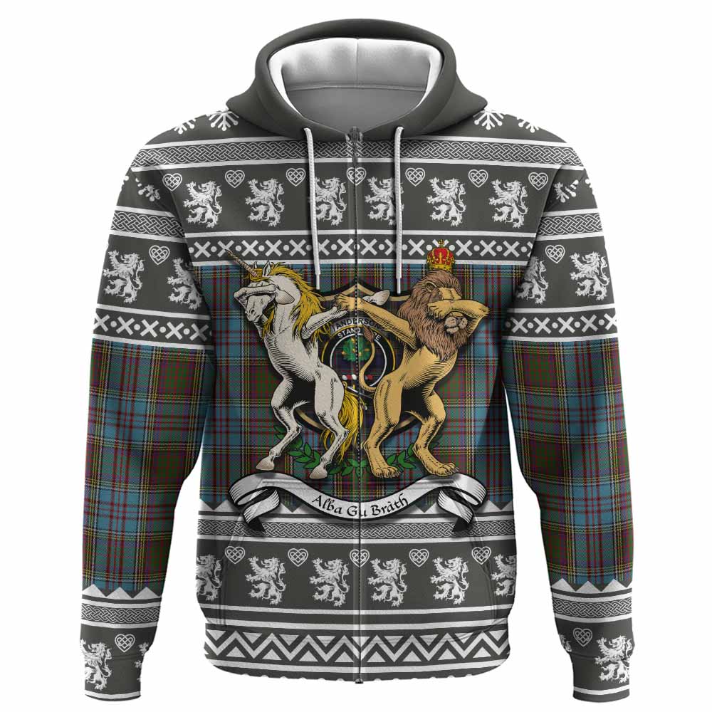 Anderson Clan Tartan Crest Christmas Hoodie Coat of Arms Funny Style - Tartan Vibes Clothing