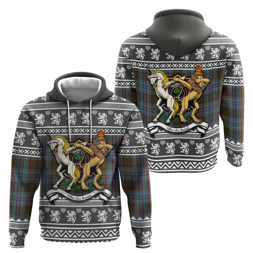 Anderson Clan Tartan Crest Christmas Hoodie Coat of Arms Funny Style - Tartan Vibes Clothing