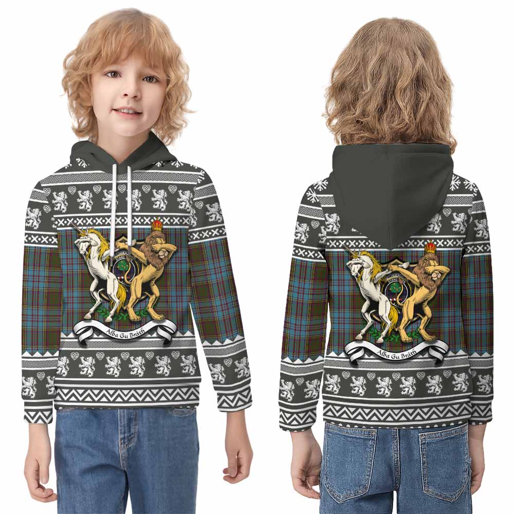 Anderson Clan Tartan Crest Christmas Kid Hoodie Coat of Arms Funny Style - Tartan Vibes Clothing