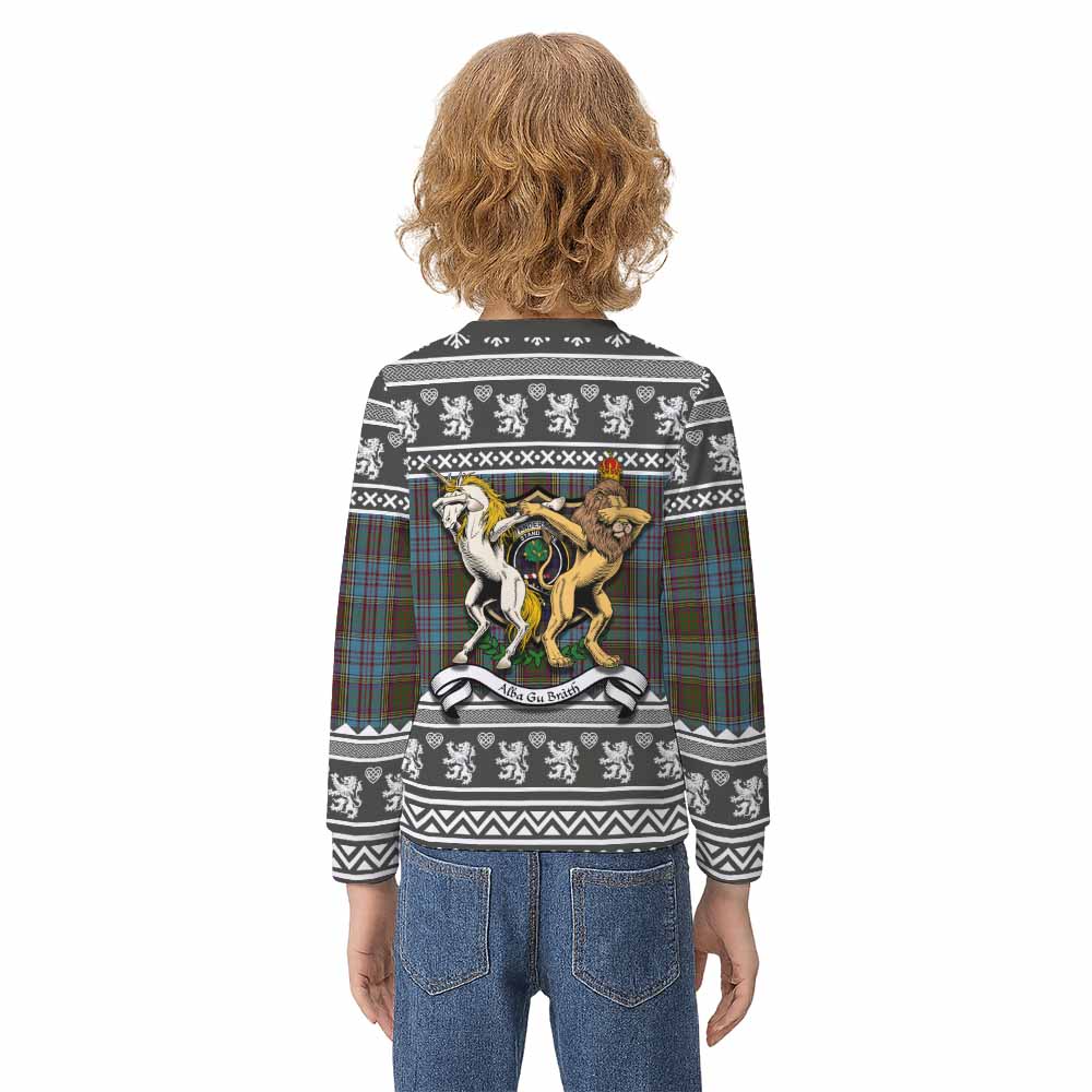 Anderson Clan Tartan Crest Christmas Kid Ugly Sweatshirt Coat of Arms Funny Style - Tartan Vibes Clothing