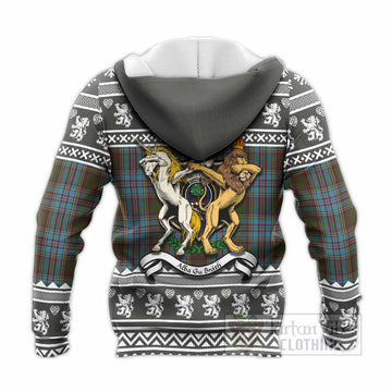 Anderson Clan Tartan Crest Christmas Knitted Hoodie Coat of Arms Funny Style