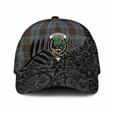 Anderson Crest Tartan Classic Cap with New Zealand Silver Fern Half Style