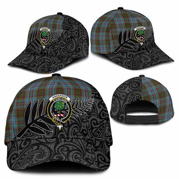 Anderson Crest Tartan Classic Cap with New Zealand Silver Fern Half Style