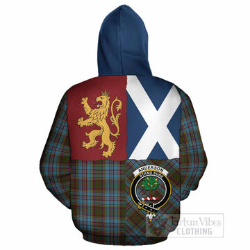 Anderson Crest Tartan Cotton Hoodie with Lion Rampant Saltire Style