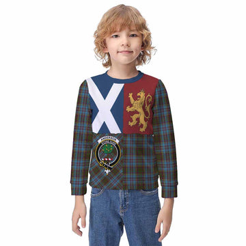 Anderson Crest Tartan Kid Knitted Sweatshirt with Lion Rampant Saltire Style