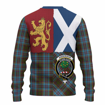 Anderson Crest Tartan Knitted Sweater with Lion Rampant Saltire Style