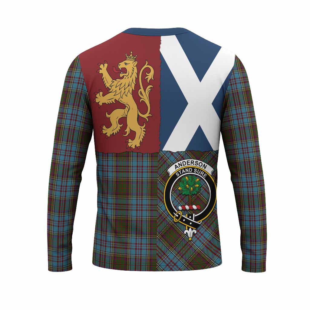 Anderson Crest Tartan Long Sleeve T-Shirt with Lion Rampant Saltire Style