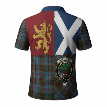 Anderson Crest Tartan Polo Shirt with Lion Rampant Saltire Style