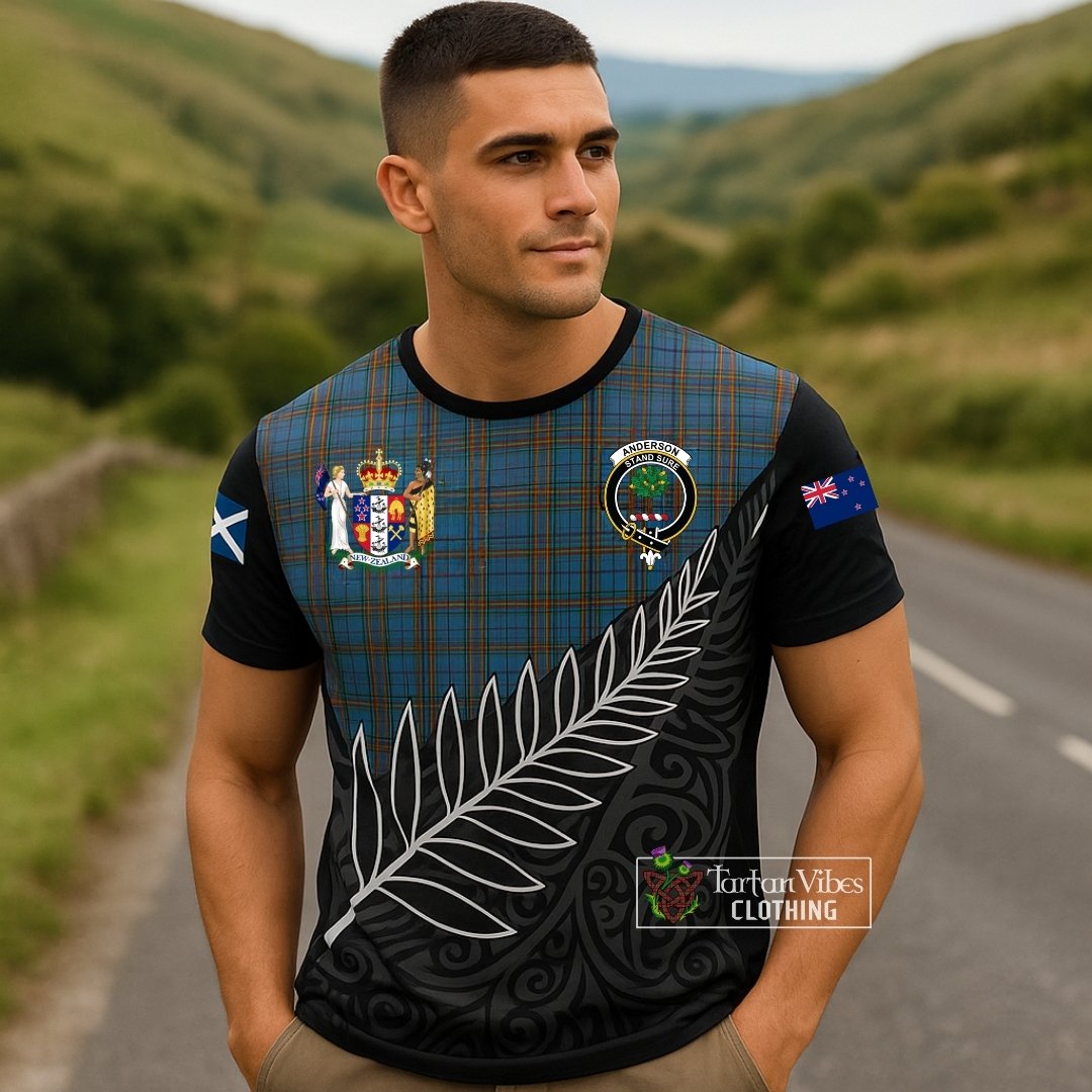 Anderson Crest Tartan T-Shirt with New Zealand Silver Fern Half Style