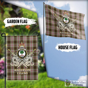 Anderson Dress Tartan Flag with Clan Crest and the Golden Sword of Courageous Legacy