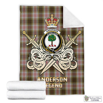 Anderson Dress Tartan Blanket with Clan Crest and the Golden Sword of Courageous Legacy