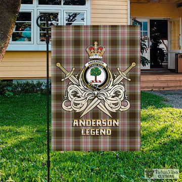 Anderson Dress Tartan Flag with Clan Crest and the Golden Sword of Courageous Legacy
