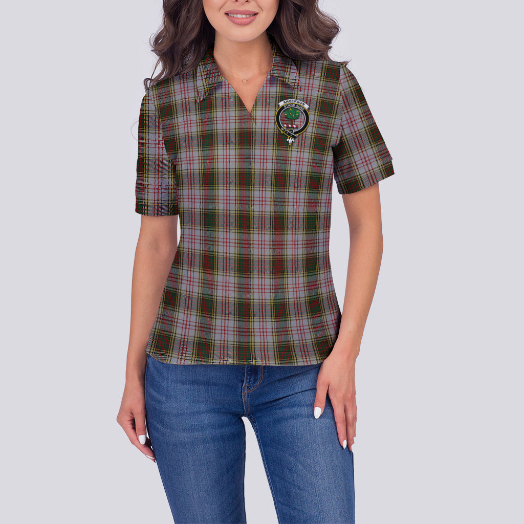 Anderson Dress Tartan Polo Shirt with Family Crest For Women - Tartanvibesclothing
