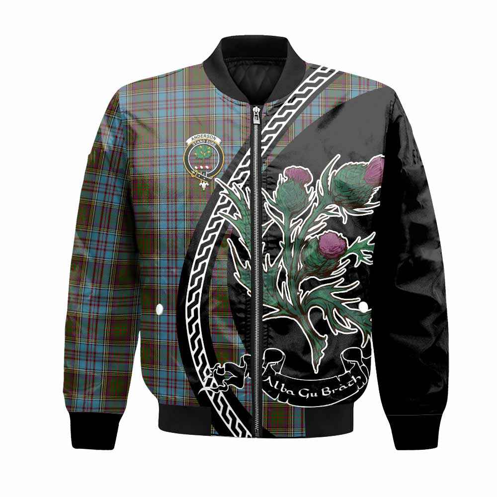 Anderson Family Crest Tartan Bomber Jacket Alba Thistle Inspired - Tartan Vibes Clothing