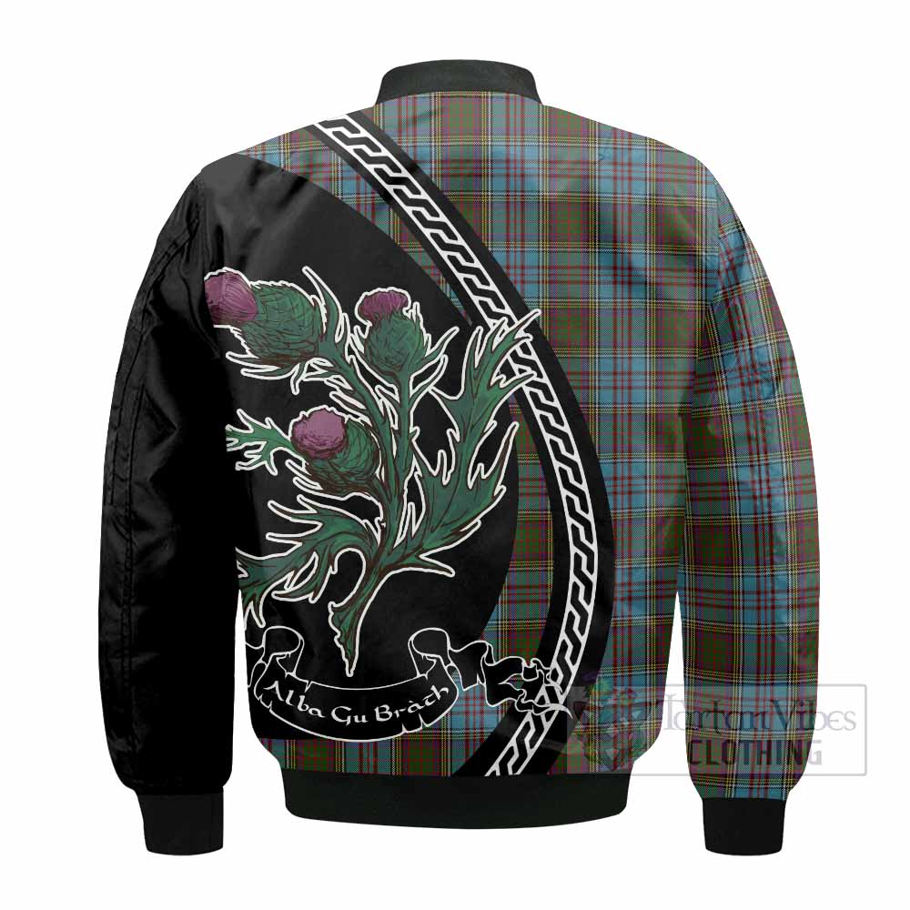 Anderson Family Crest Tartan Bomber Jacket Alba Thistle Inspired - Tartan Vibes Clothing