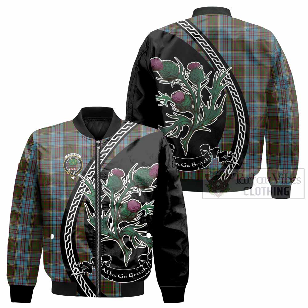 Anderson Family Crest Tartan Bomber Jacket Alba Thistle Inspired - Tartan Vibes Clothing
