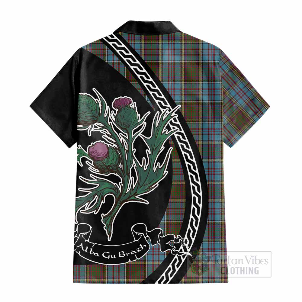 Anderson Family Crest Tartan Cotton Hawaiian Shirt Alba Thistle Inspired - Tartan Vibes Clothing