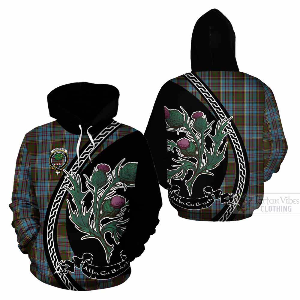 Anderson Family Crest Tartan Cotton Hoodie Alba Thistle Inspired - Tartan Vibes Clothing