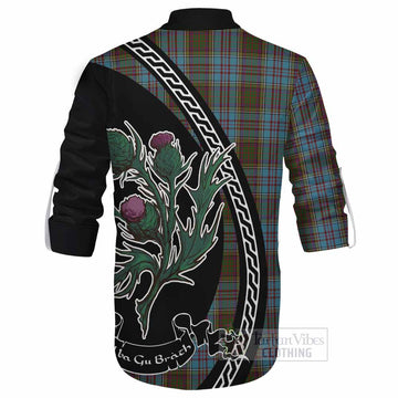 Anderson Family Crest Tartan Ghillie Shirt Alba Thistle Inspired