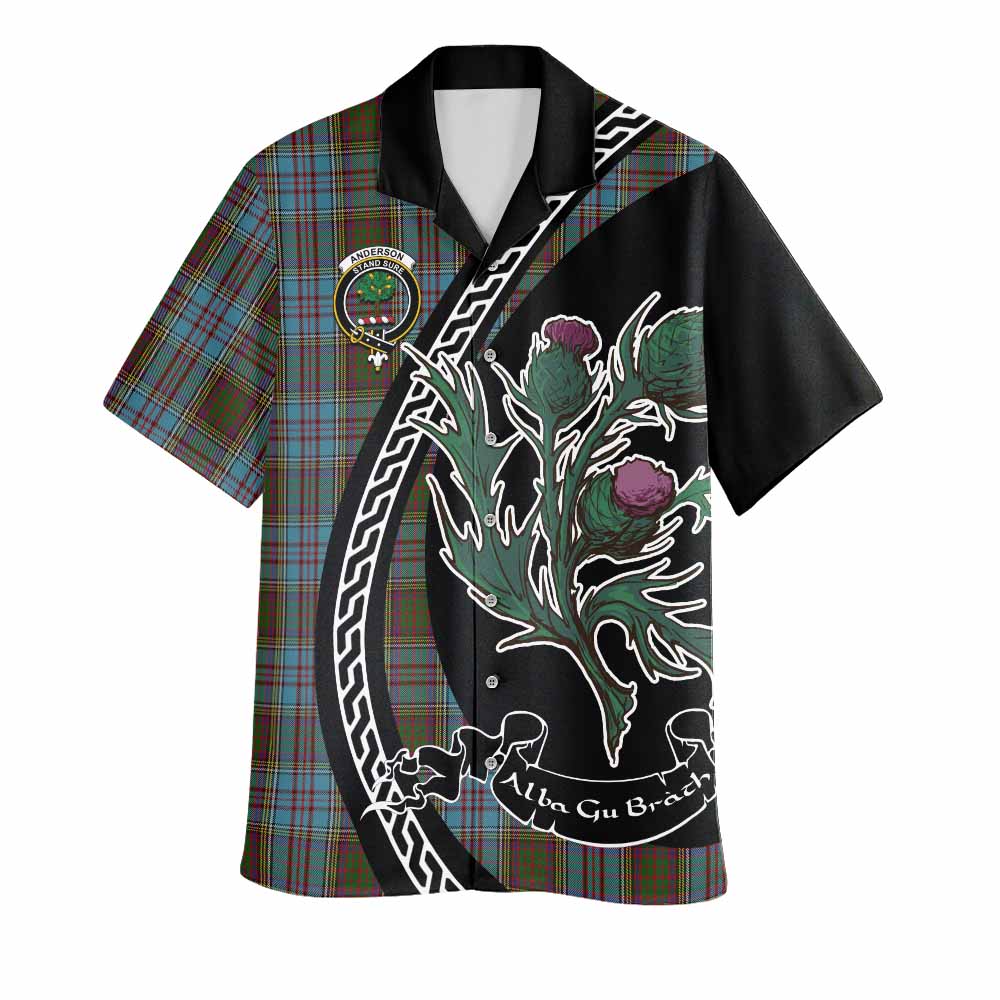 Anderson Family Crest Tartan Hawaiian Shirt Alba Thistle Inspired - Tartan Vibes Clothing